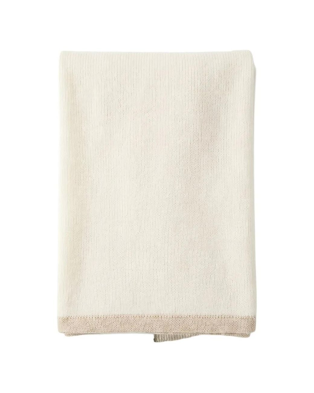 Fedeli White Two-Tone Knitted Scarf for men