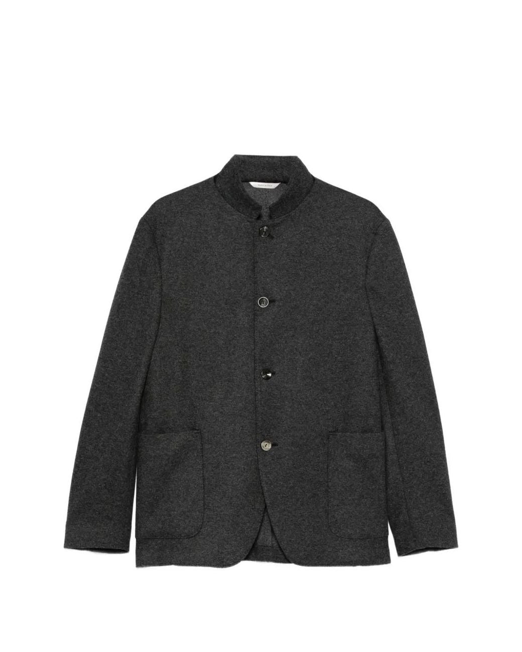 Agnona Black Blazer Boutonné À Col Mao for men