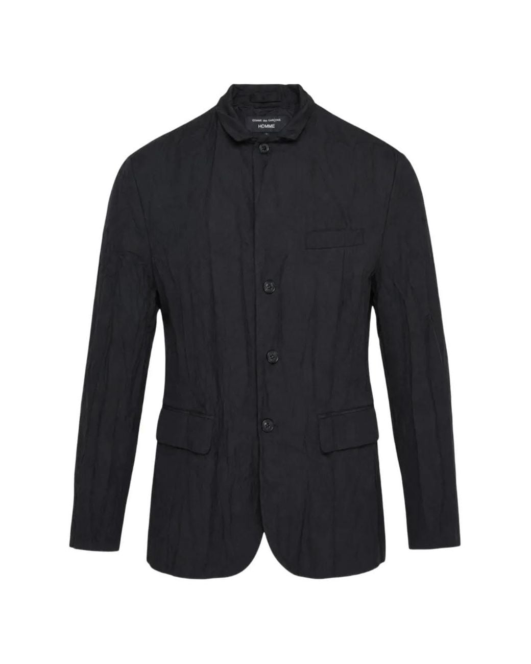 Comme des Garçons Blue Crinkled-Finish Single-Breasted Jacket for men
