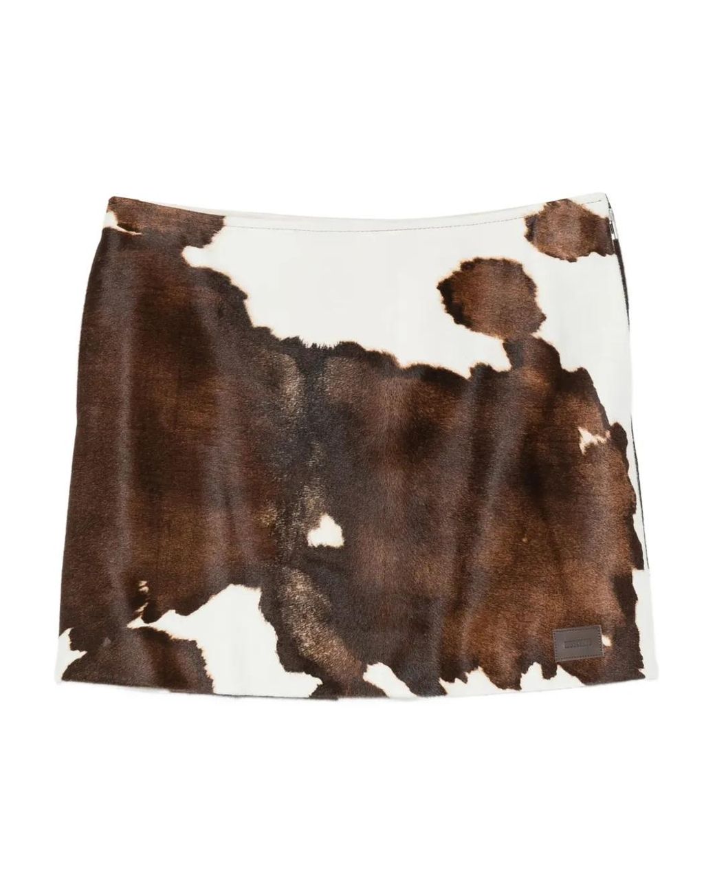 Moschino Brown Cow-Print Mini Skirt