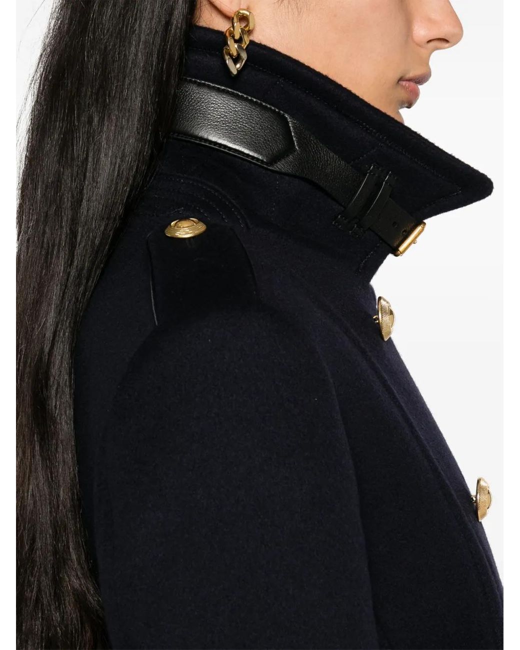 Tom Ford Black Double-Breasted Military Coat