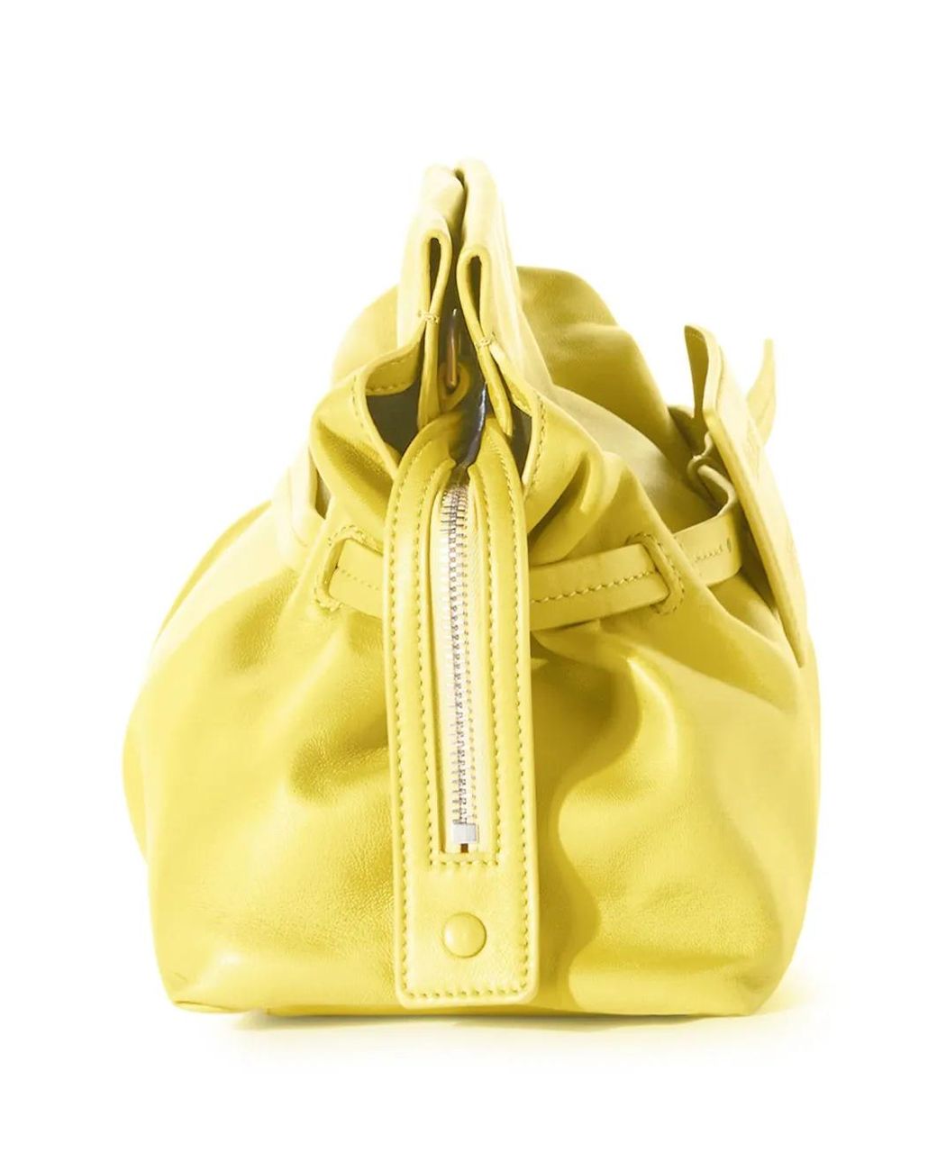 Off-White c/o Virgil Abloh Yellow Zip Tie Leather Clutch Bag
