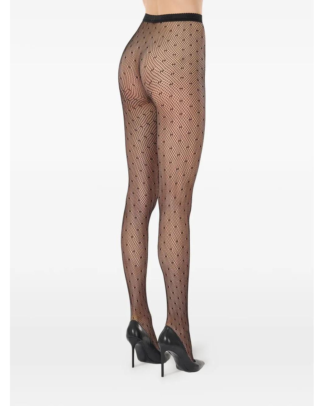 Wolford Natural Dotted Net Tights