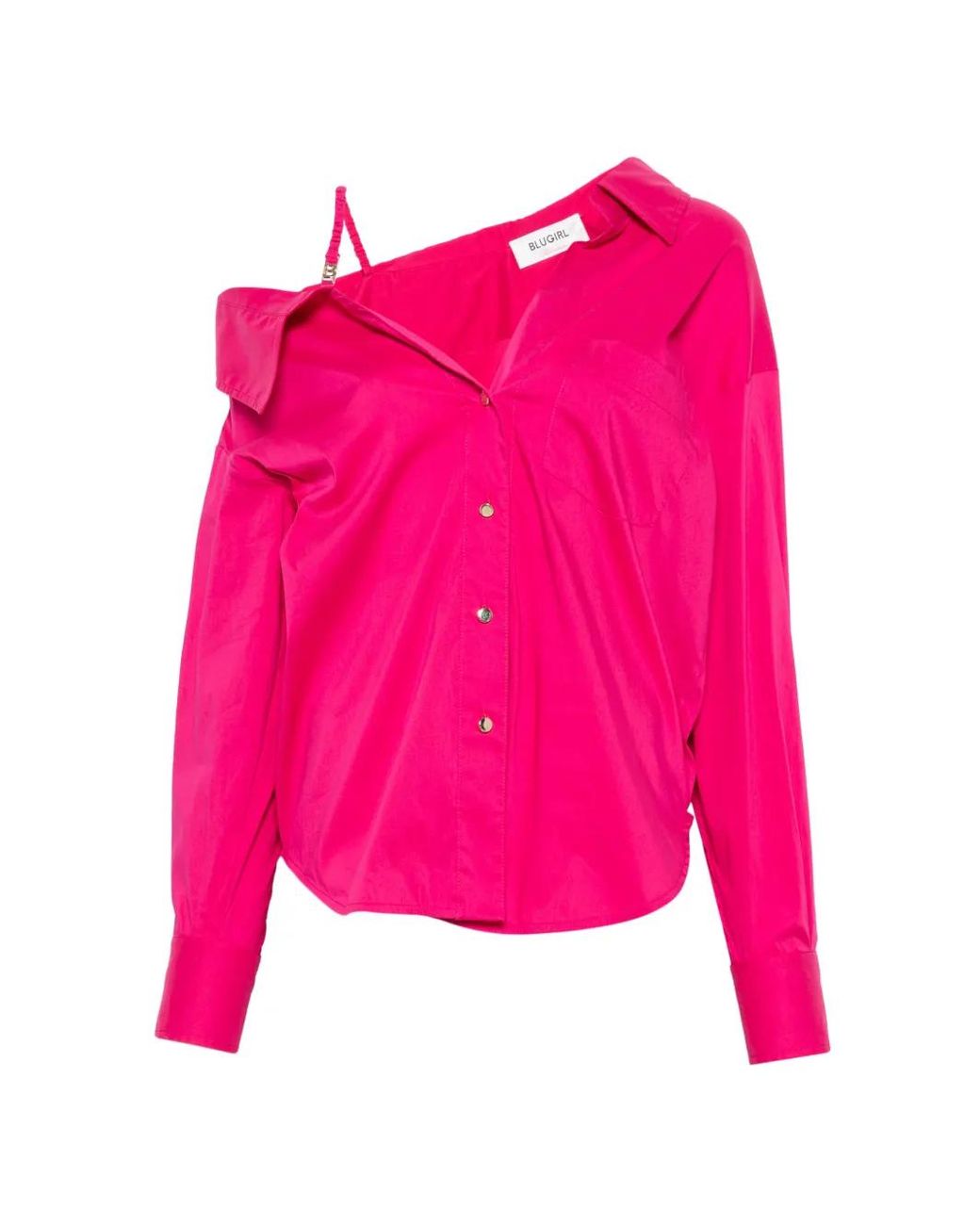 Blugirl Blumarine Pink Off-Shoulder Shirt