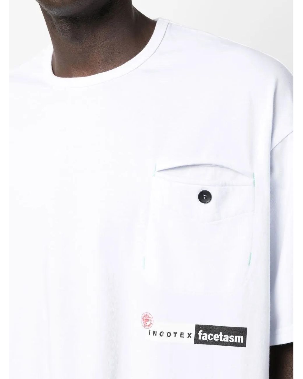 Incotex White Logo-Print Cotton T-Shirt for men