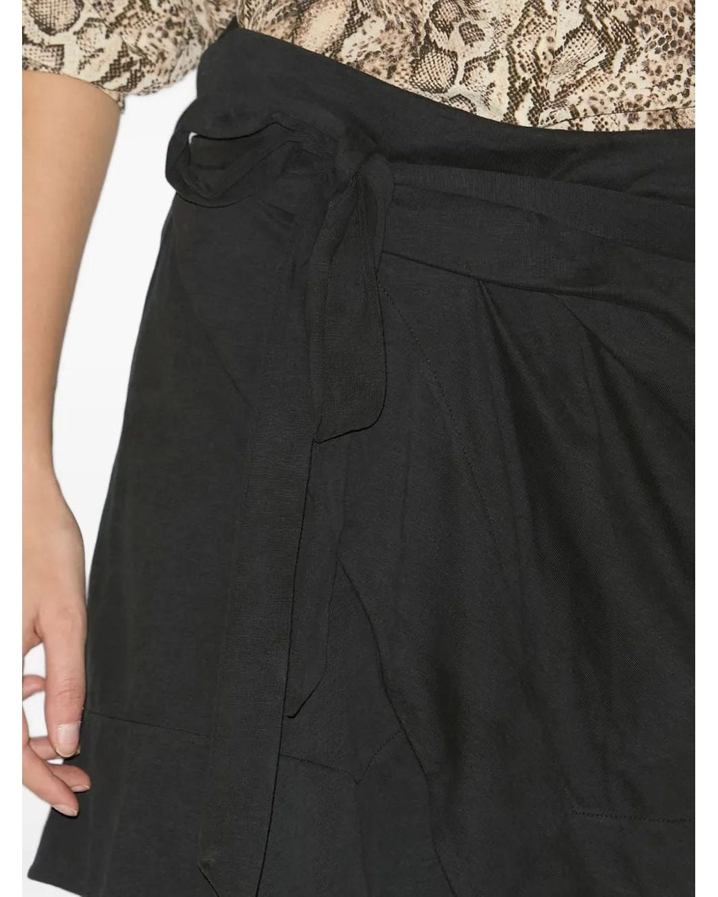 Isabel Marant Black Berenice Jersey Mini Wrap Skirt
