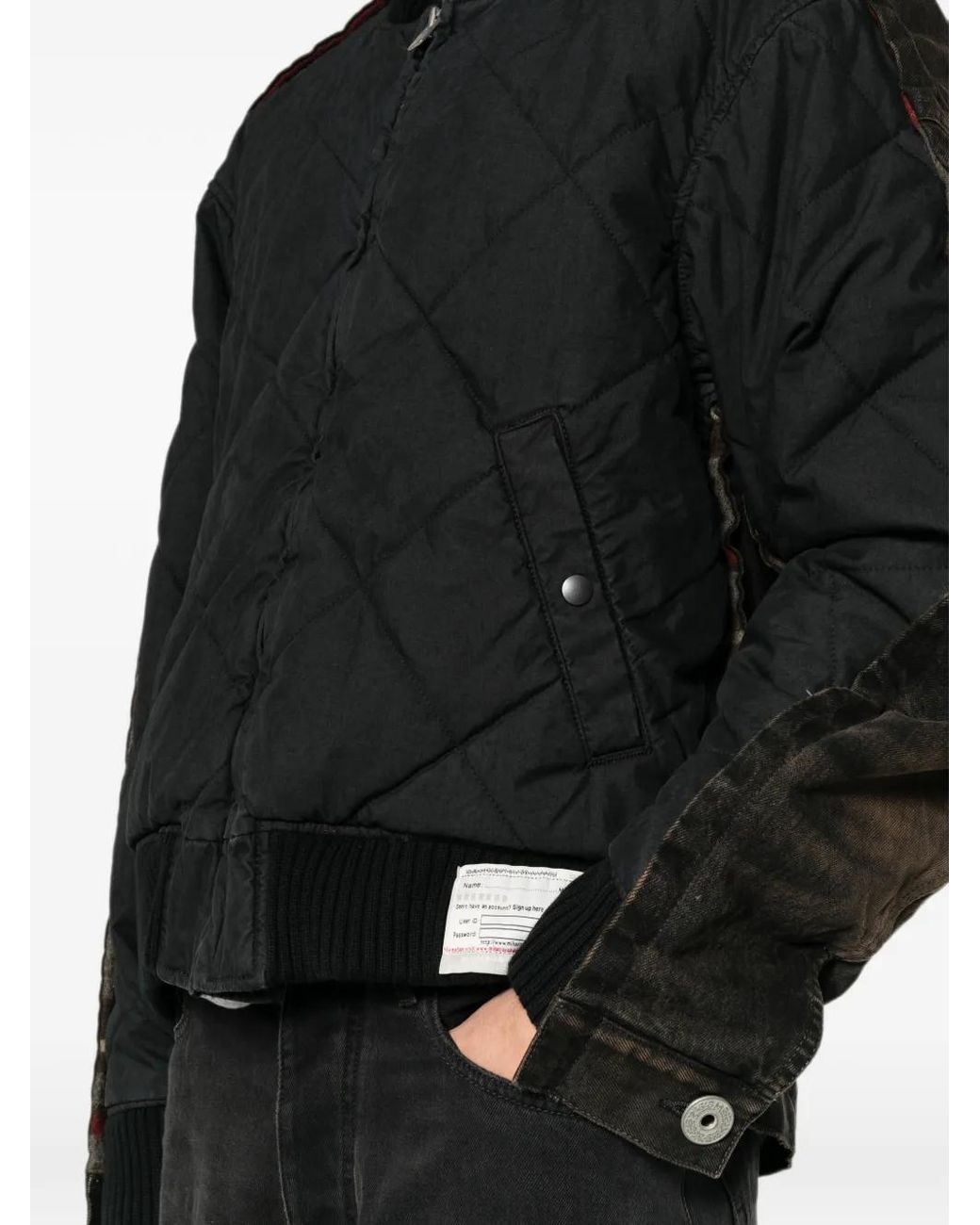 Maison Mihara Yasuhiro Black Combined Quilt Denim Jacket for men