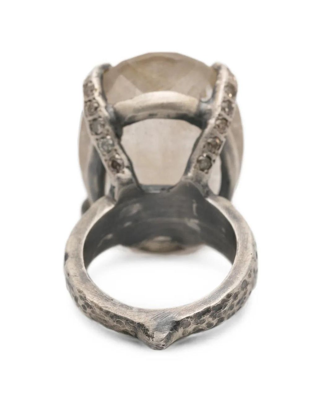KUNDO Metallic Amos Ring Mit Quarz