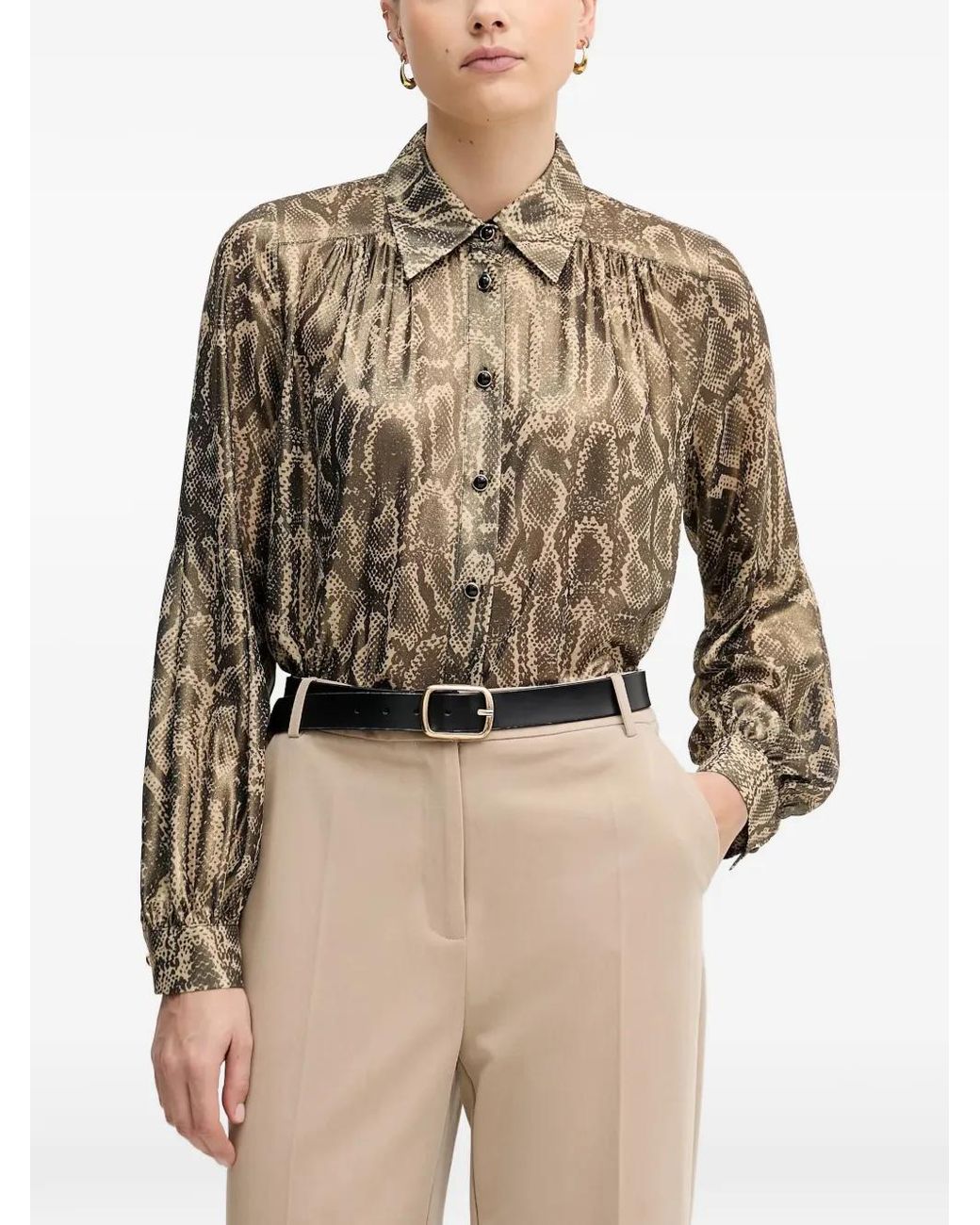 MARC AUREL Blouse Met Slangenprint in het Natural