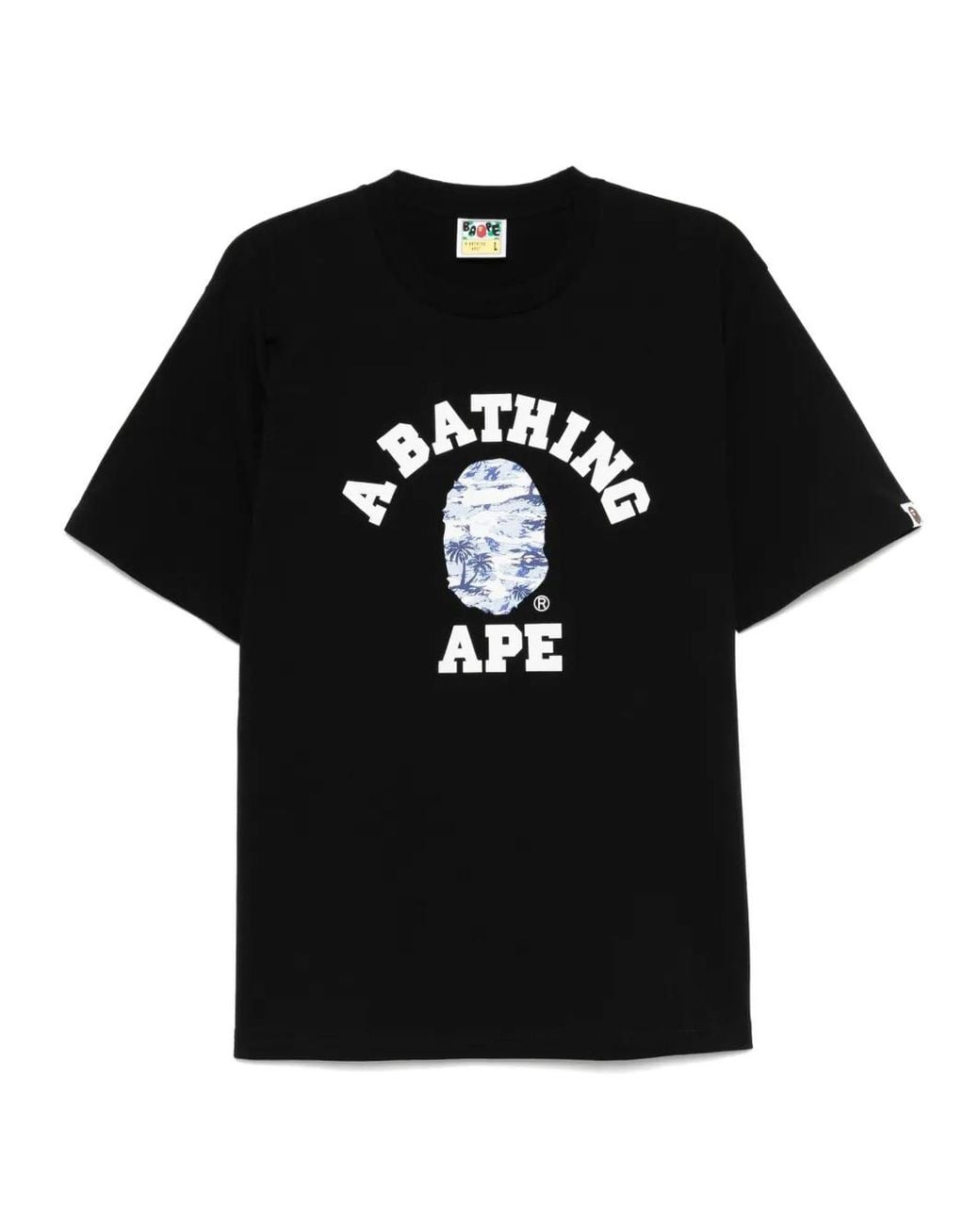 A Bathing Ape Black Logo-Printed T-Shirt for men