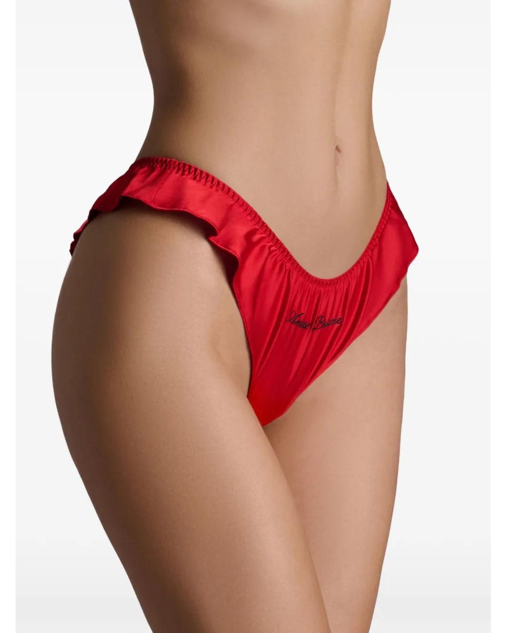 Scandale Red String Dédicace À Volants En Satin