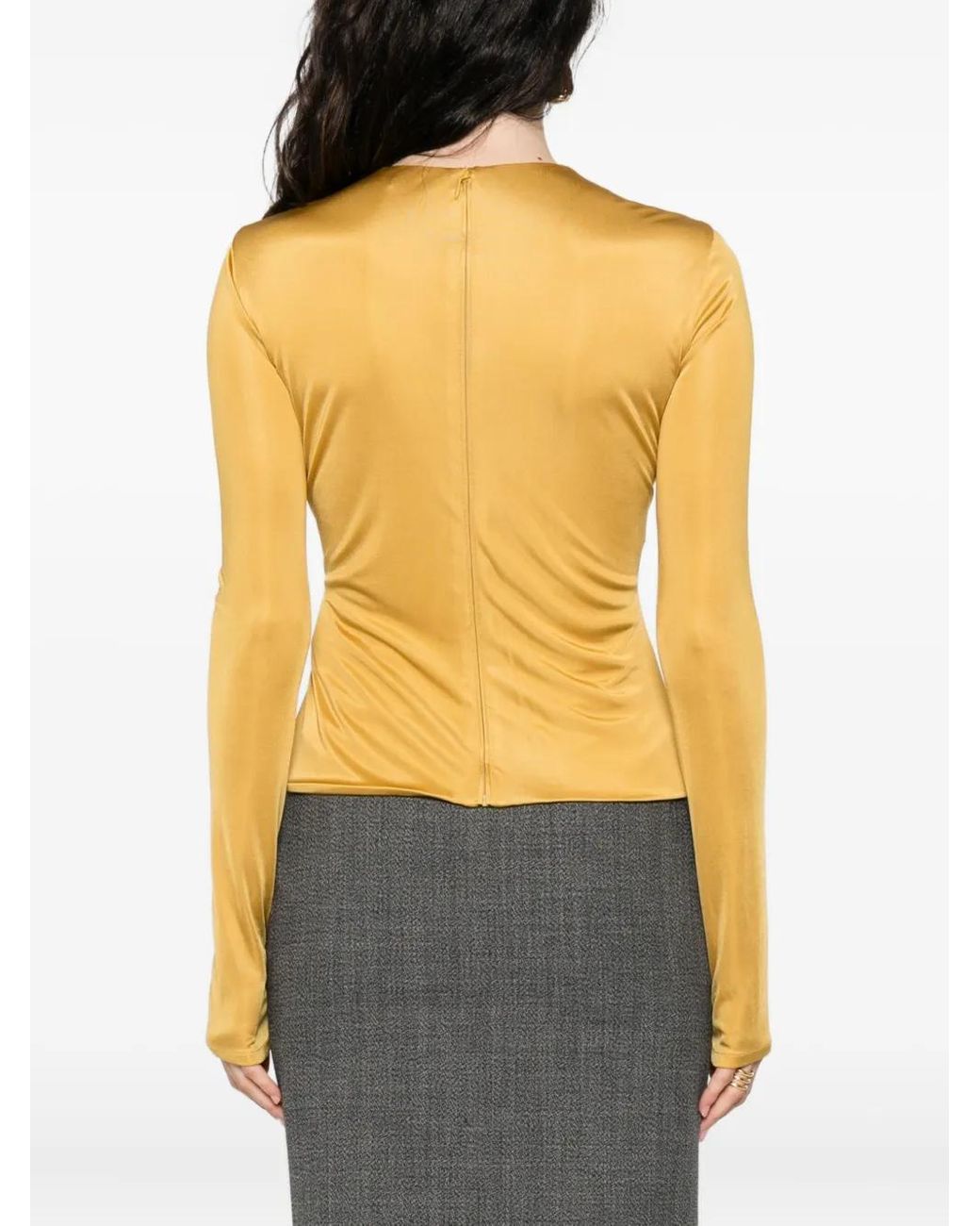 Versace Yellow Gathered Blouse