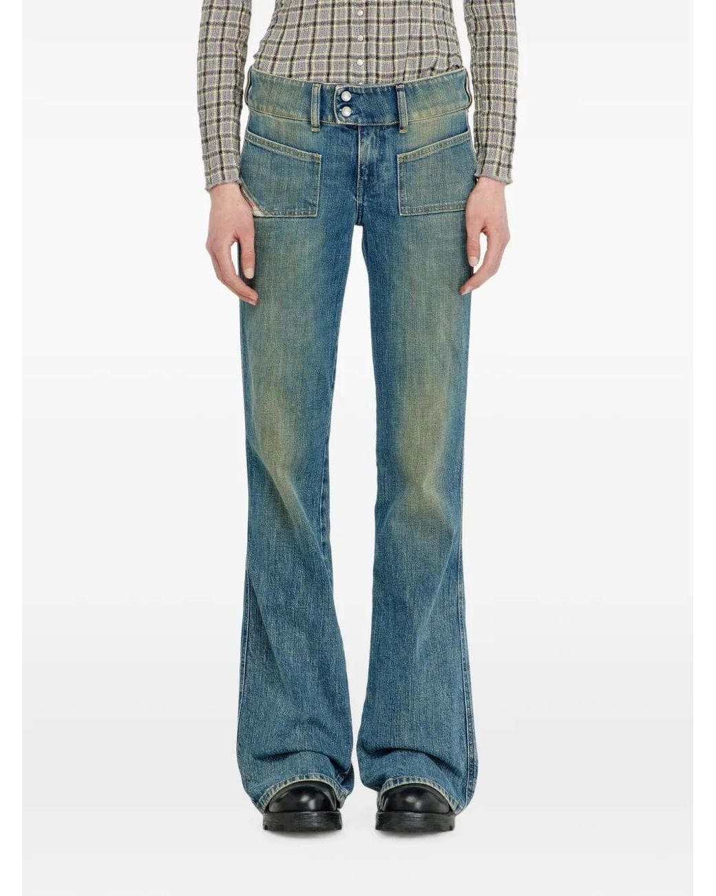 DIESEL Blue Bootcut Jeans Low-Waist D-Hush