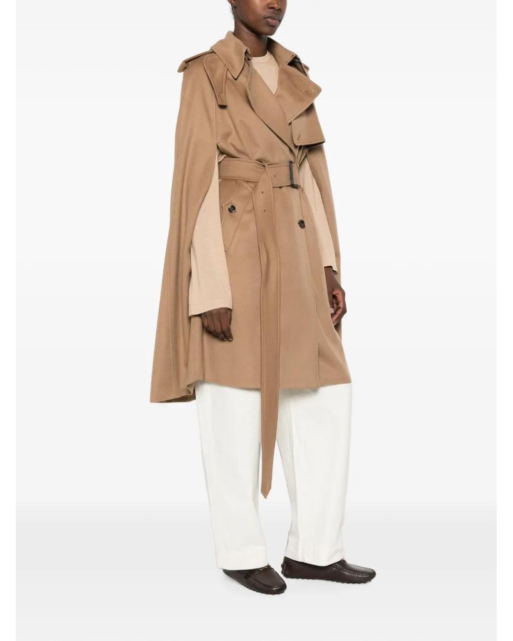 Burberry Natural Cape À Taille Ceinturée
