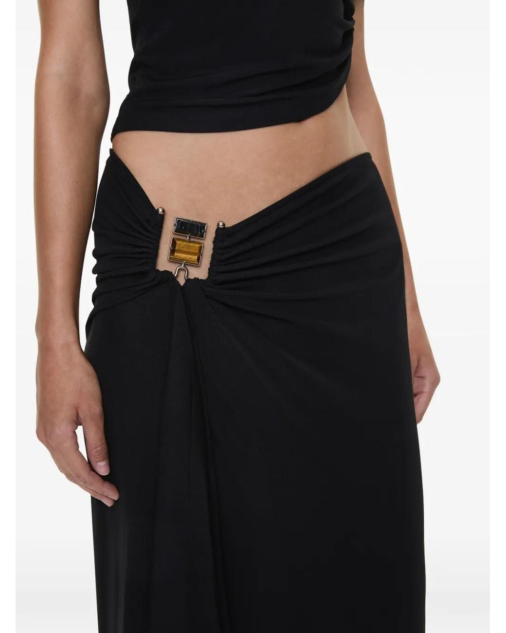 Christopher Esber Black Bezel Cascade Quartz Long Skirt