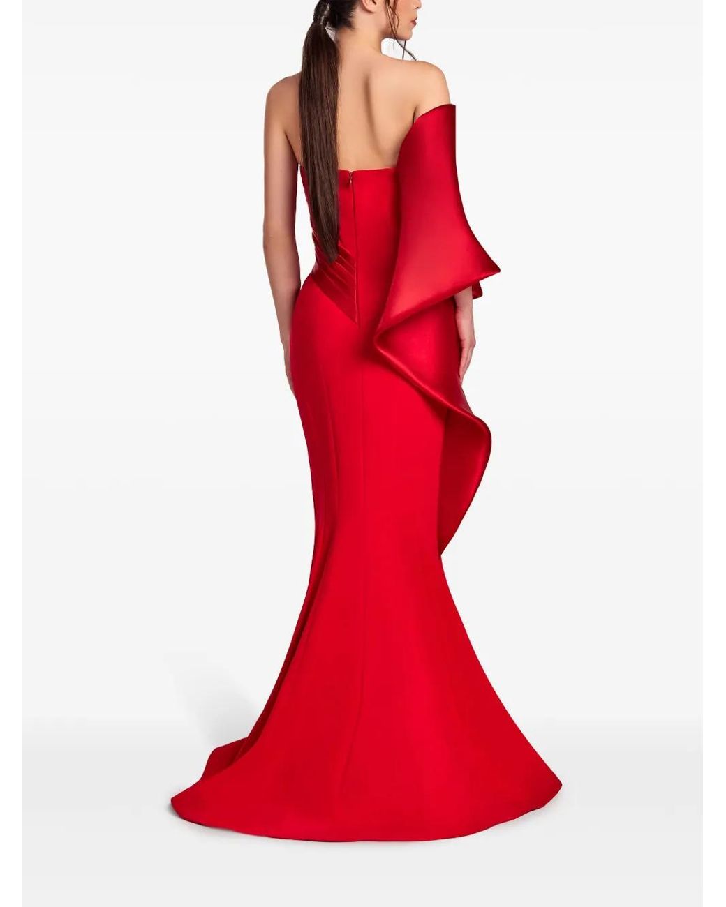 Gaby Charbachy Red Asymmetric Gown