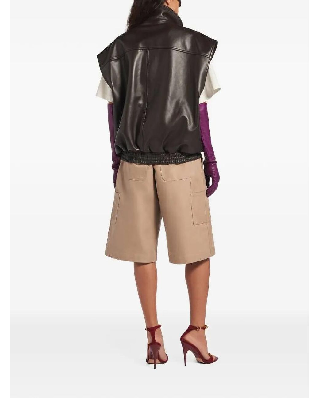 Balenciaga Black Veste Bomber À Design Sans Manches
