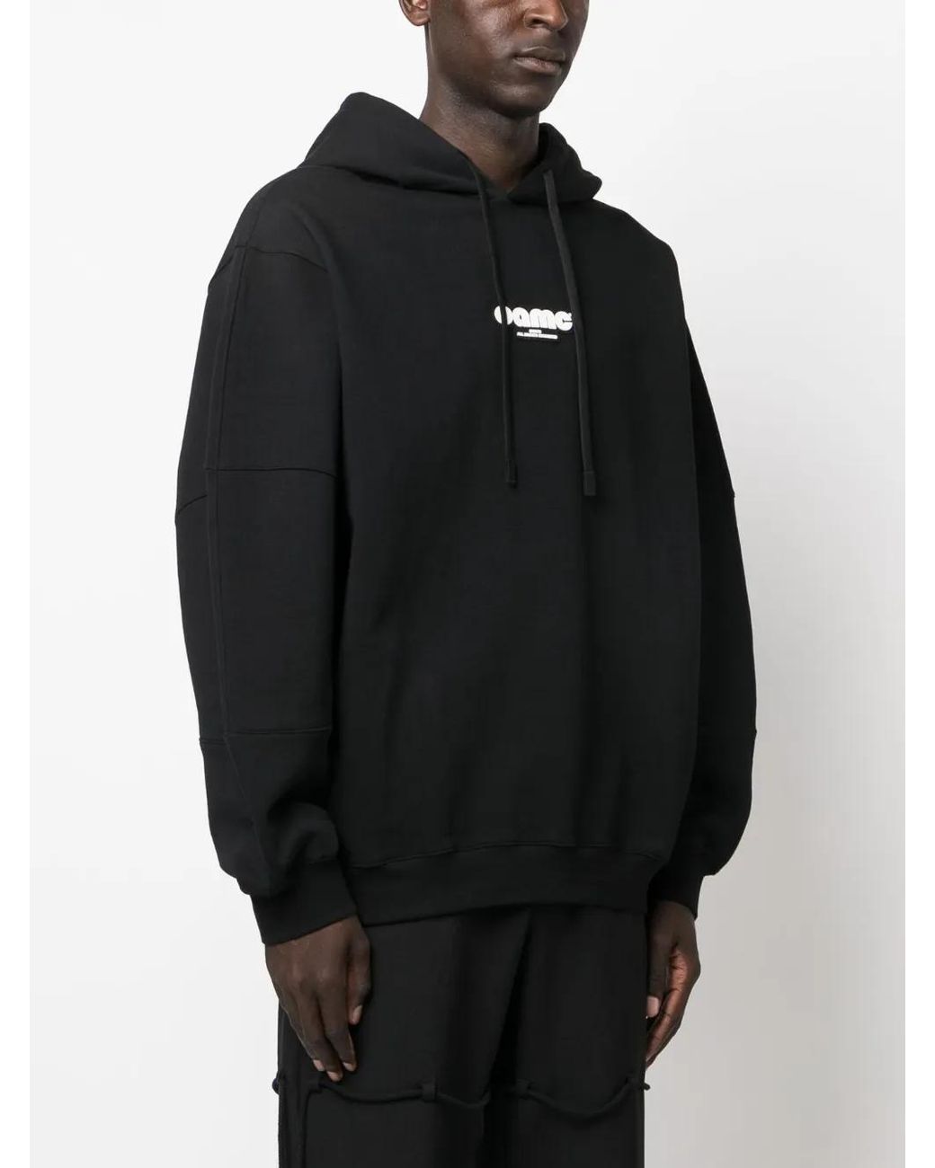 OAMC Black Logo-Patch Cotton Hoodie for men