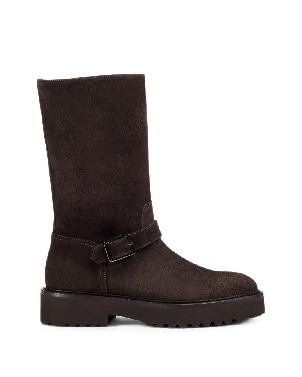Doucal's Brown Buckled Suede Boots