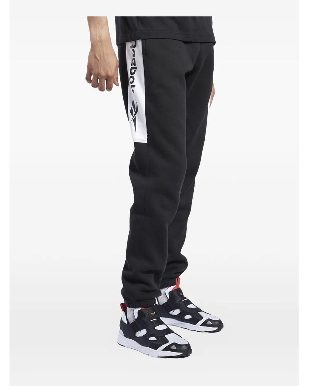 Reebok Black Logo-Print Track Pants for men