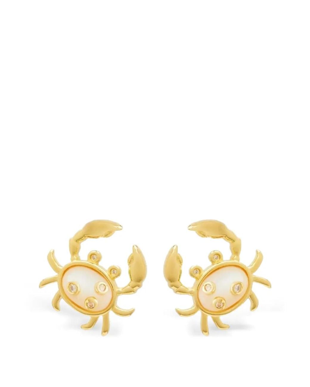 Eshvi Metallic Perlmutt-Ohrstecker Mit Krebs