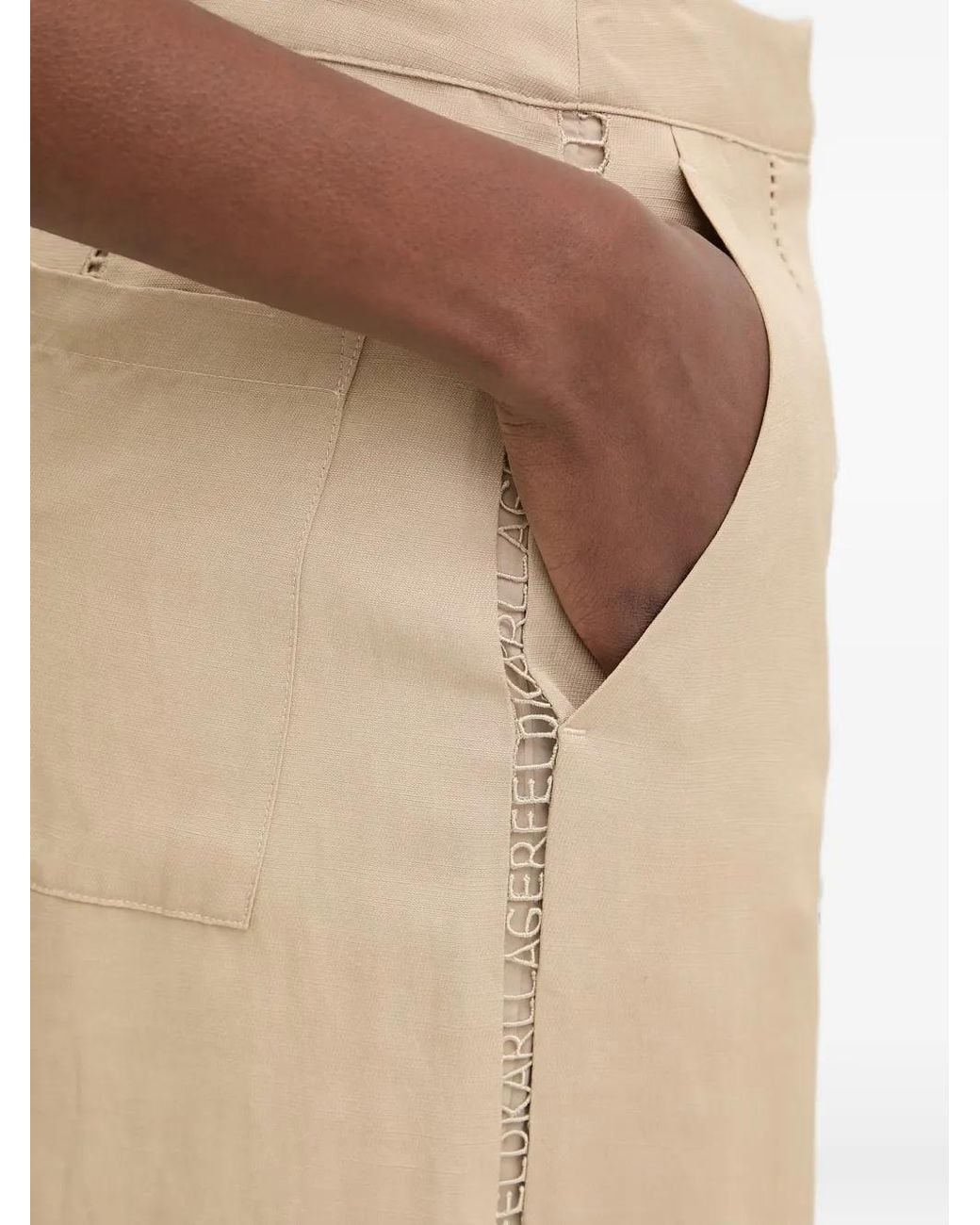 Karl Lagerfeld Natural Pantalon Ample À Détails De Clous