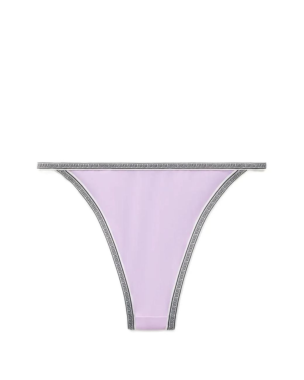 Versace Purple Embroidered-Logo Bikini Bottoms