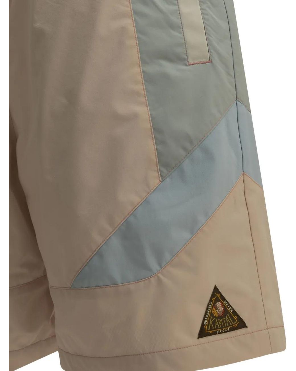 Kapital White Logo-Patch Panelled Swim Shorts for men