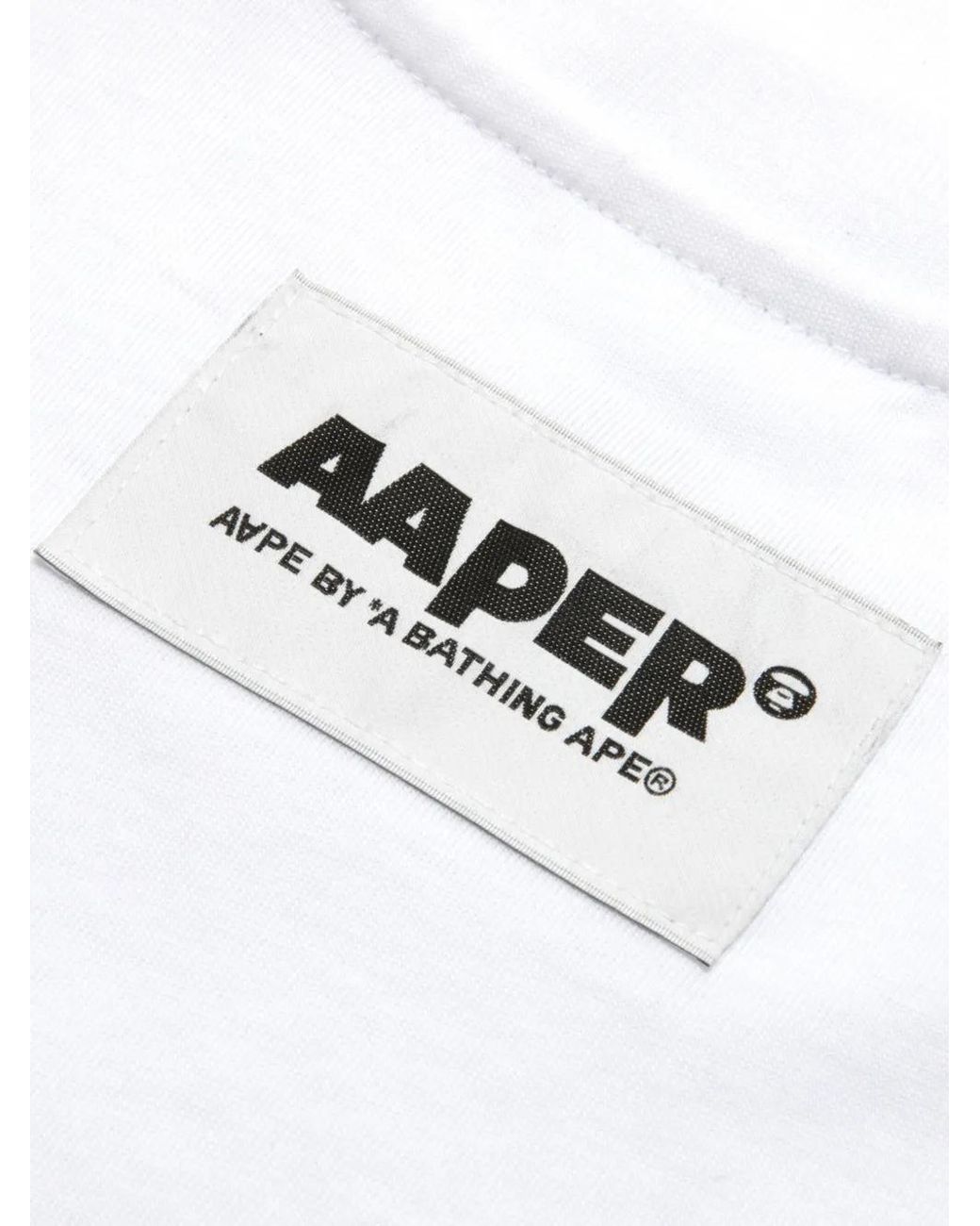 Aape By A Bathing Ape White Cartoon Graphic-Print Long-Sleeve Sweater for men