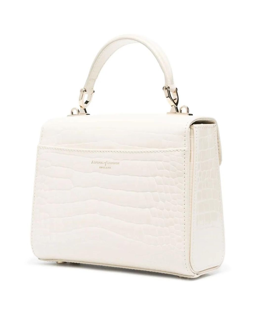 Aspinal White Midi Mayfair Top-Handle Bag