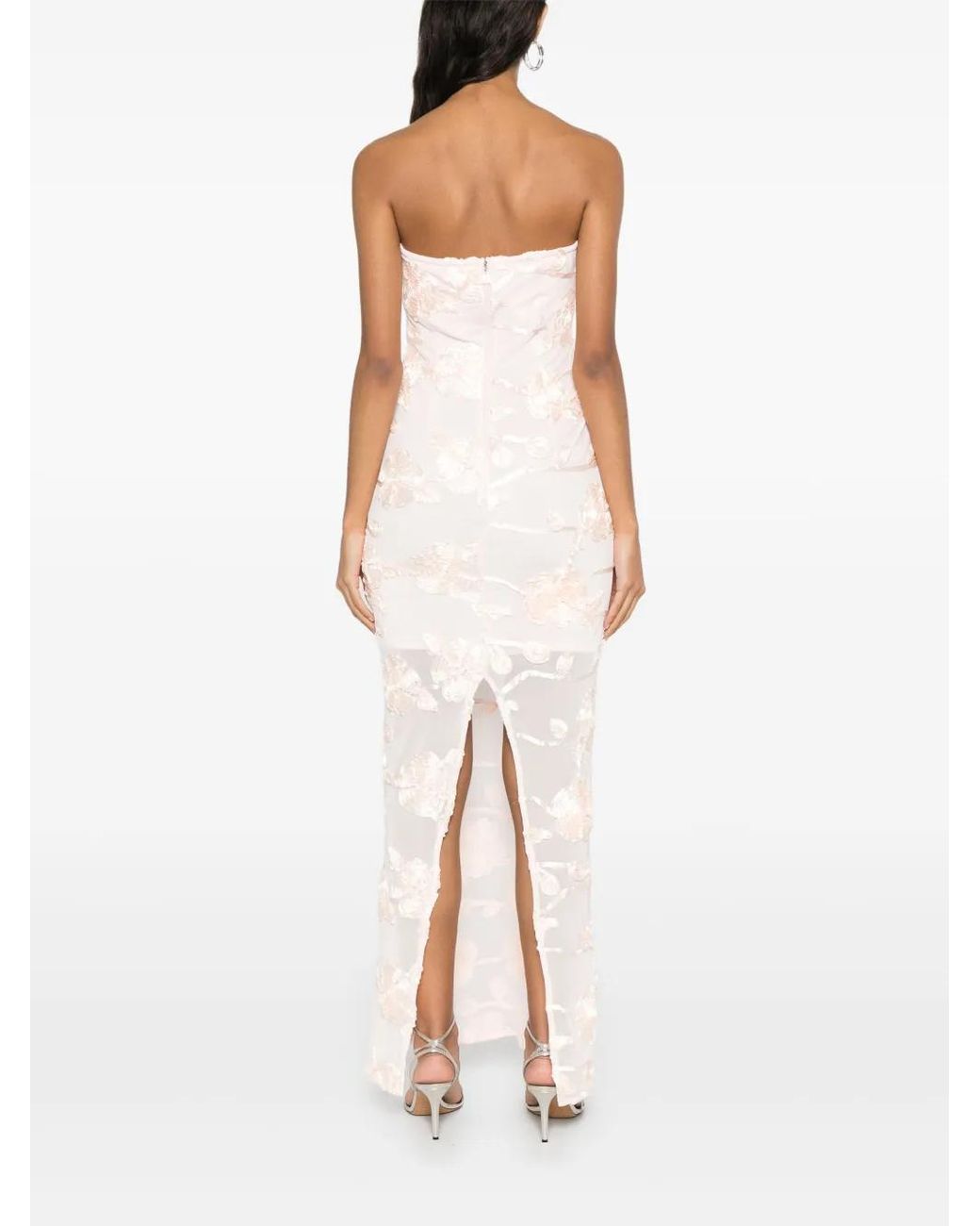ROTATE BIRGER CHRISTENSEN White Flower Mesh Tube Dress