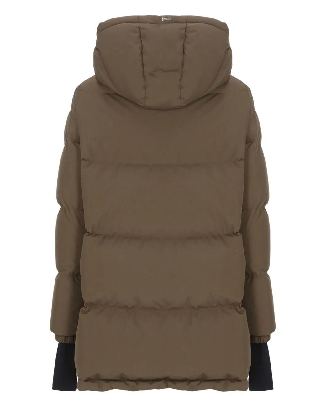 Herno Brown Quilted Hooded Puffer Jacket