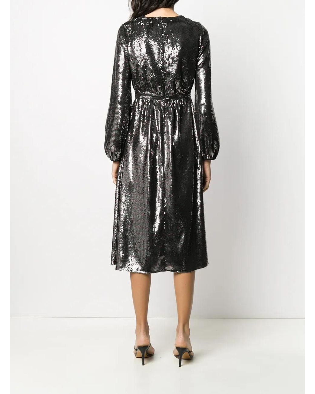 N°21 Black Sequin Detail Midi Dress
