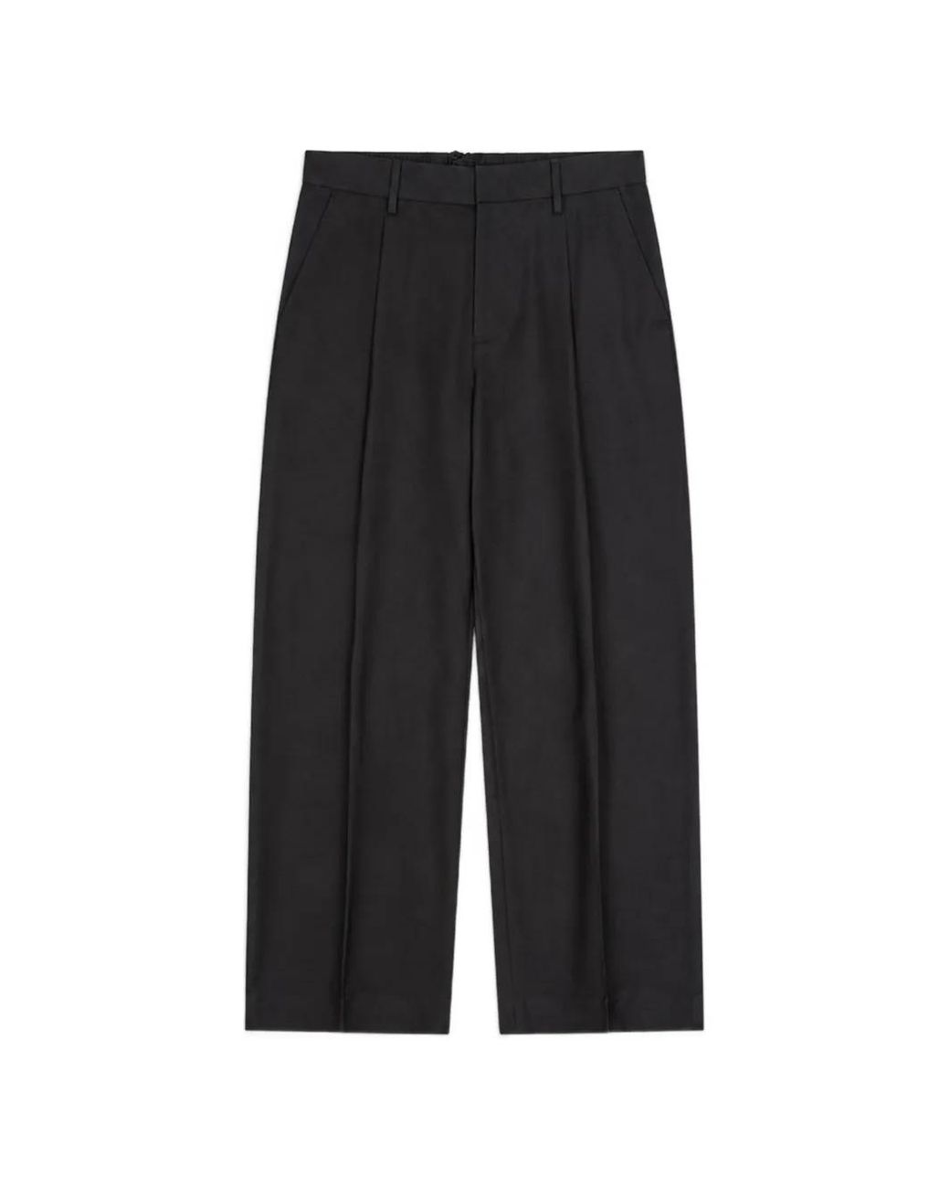 Laneus Black Belt-Loop Pleated Trousers for men