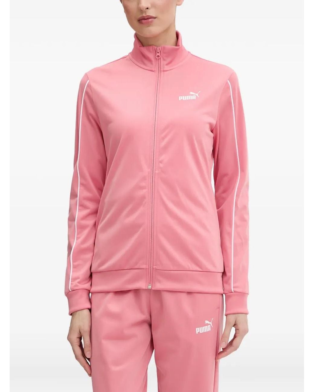 PUMA Pink Logo-Detail Tracksuit