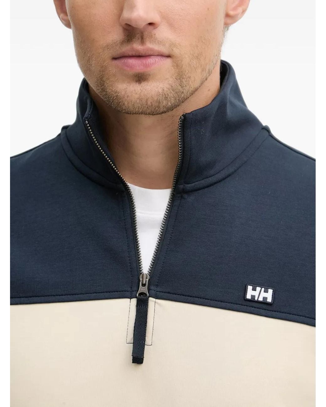 Helly Hansen Blue Colour-Block Quarter-Zip Sweater for men