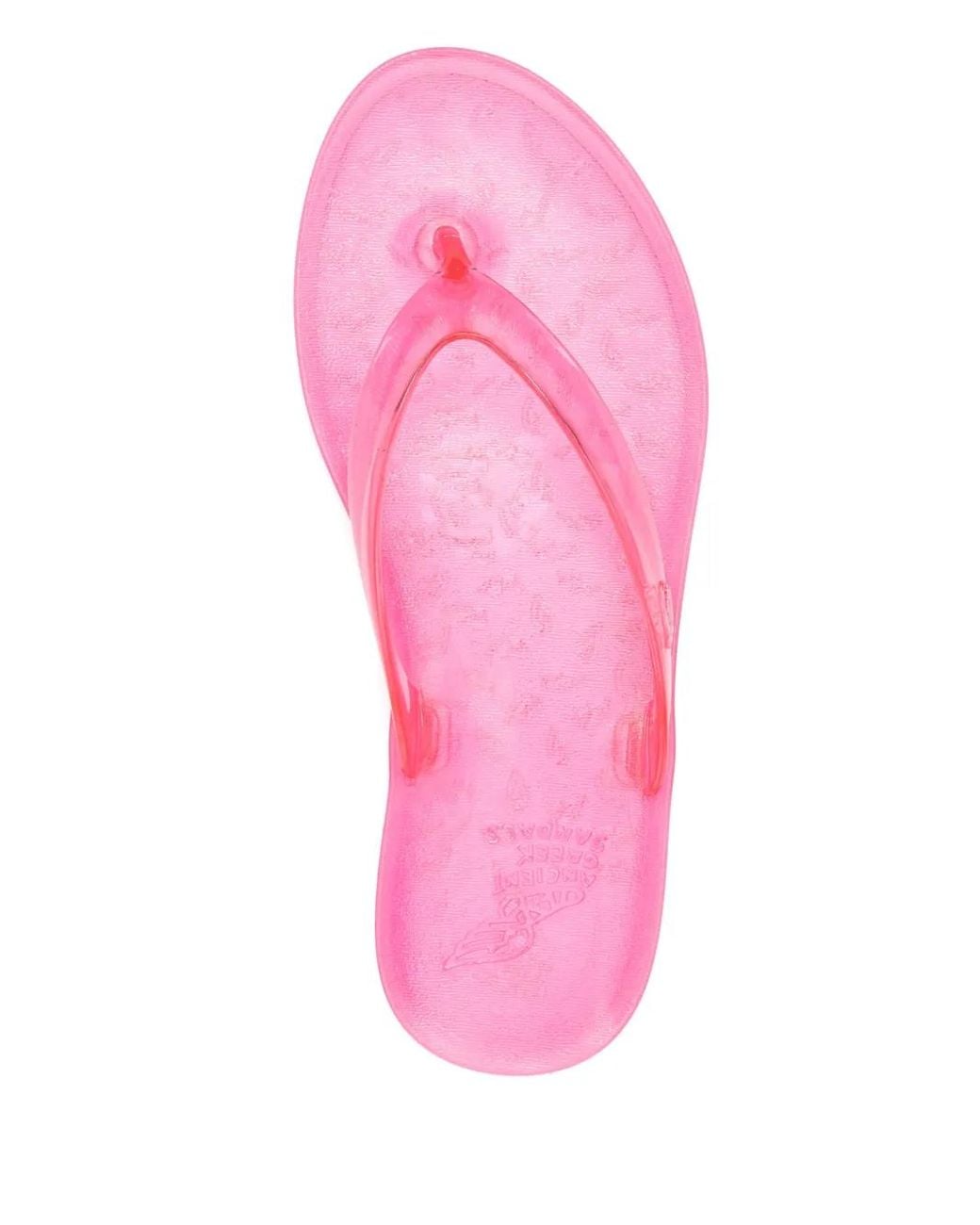 Ancient Greek Sandals Pink Translucent-design Flip Flops