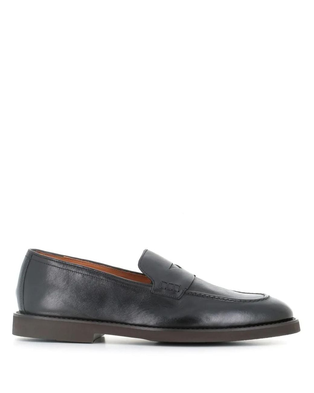 Doucal's Gray Leather Loafers for men