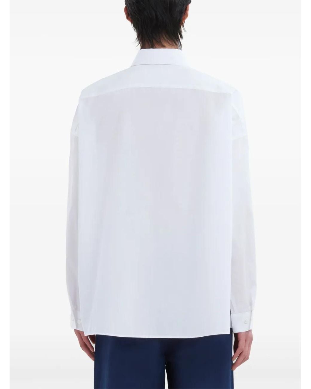 Marni Popeline Overhemd Met Logo in het White voor heren