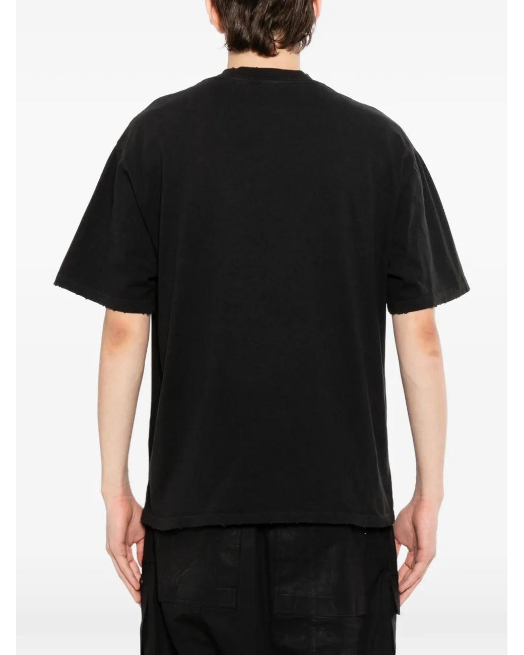 WARMAN Black Skull-Print T-Shirt for men