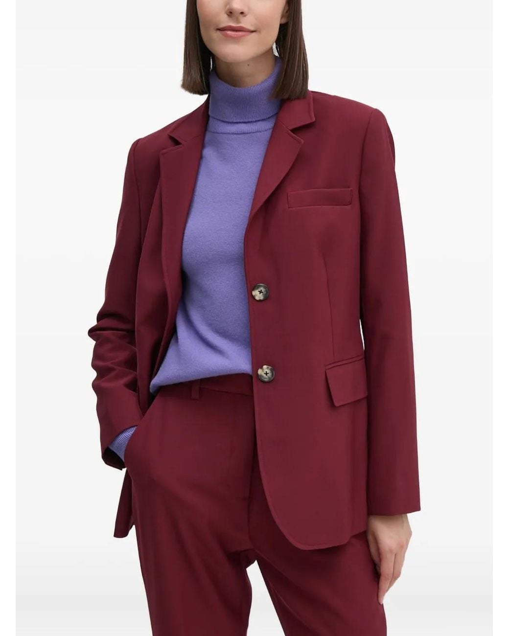 DKNY Red Buttoned Blazer