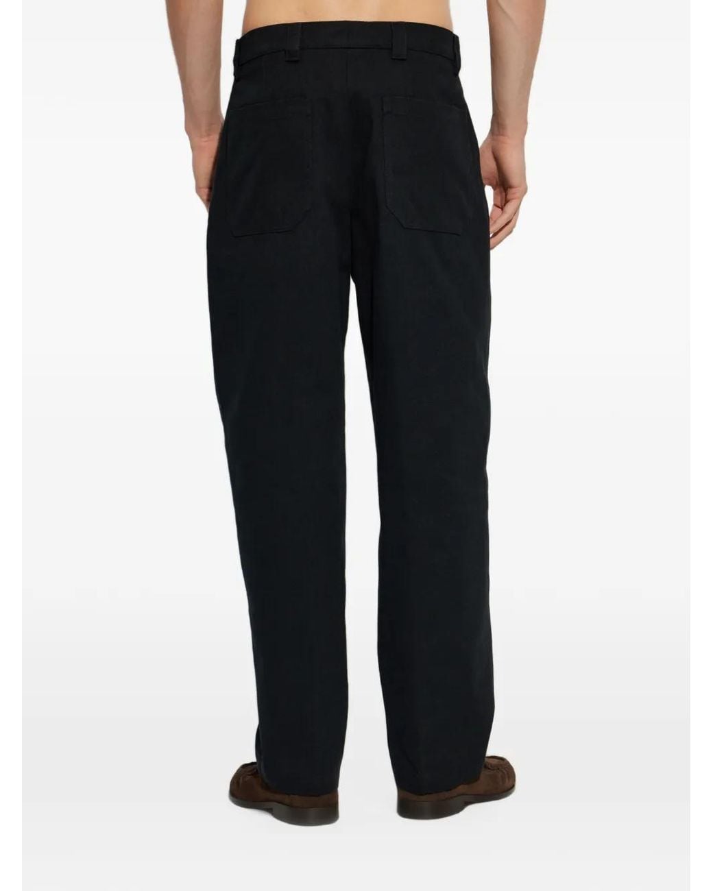 Paul Smith Black Belt-Loop Barrel-Leg Chino Trousers for men