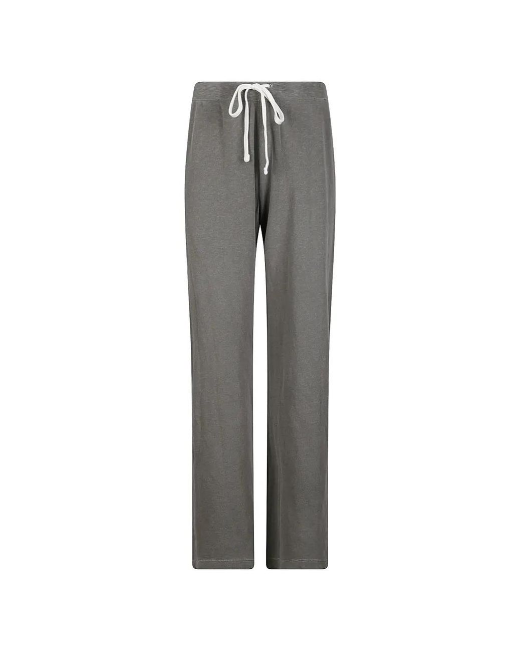 James Perse Gray Drawstring Wide-Leg Track Pants