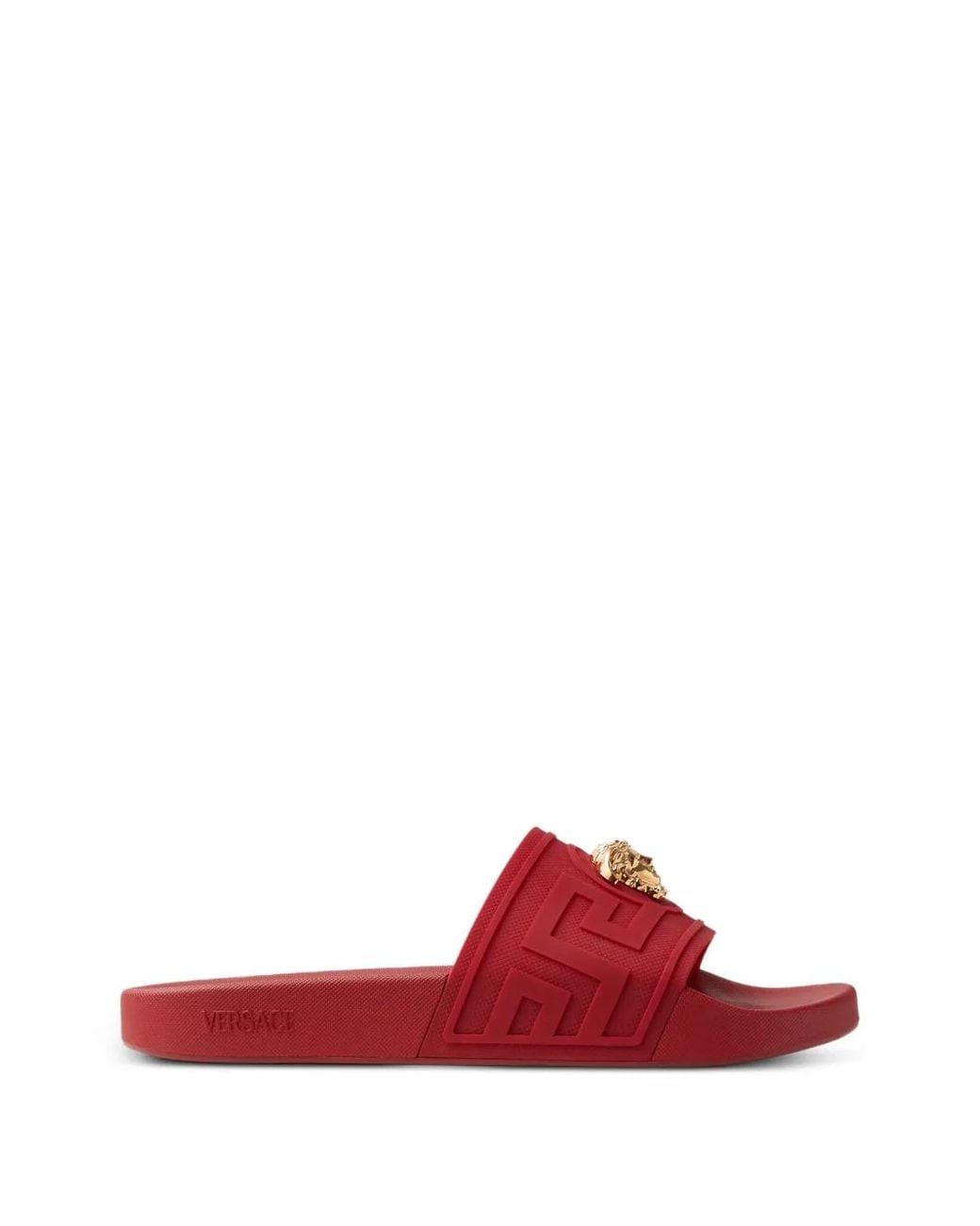 Versace Red Claquettes La Medusa En Caoutchouc for men