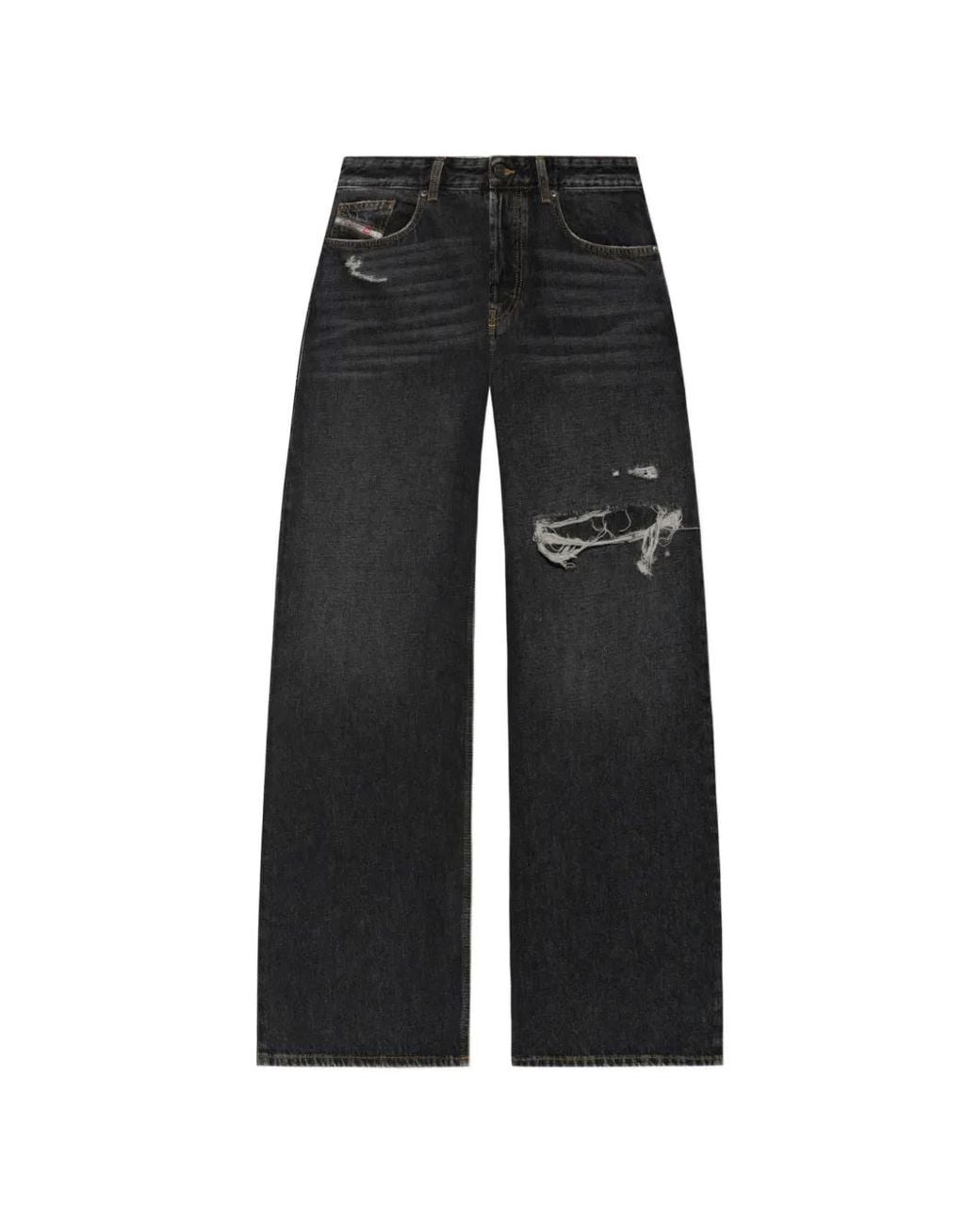 DIESEL Black Relaxed Jeans Low-Waist D-Rise for men