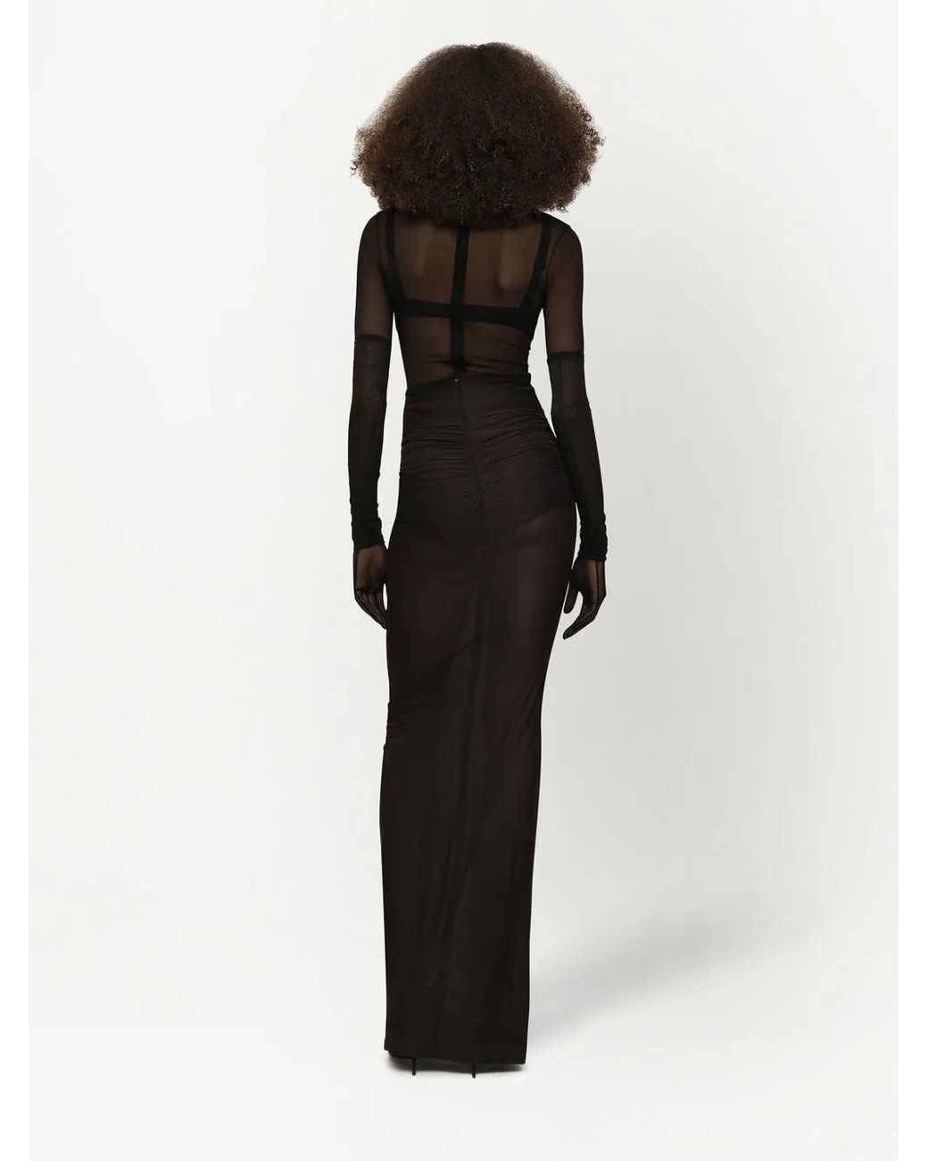 Dolce & Gabbana Black Transparent Long Skirt
