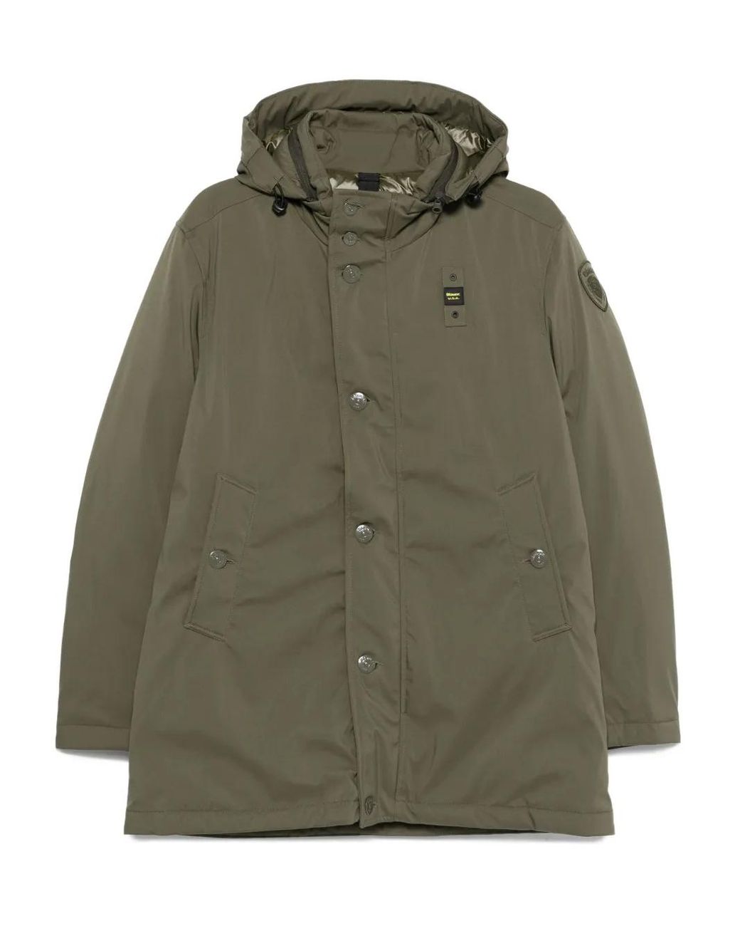 Blauer Green Hooded Button-Fastening Jacket for men