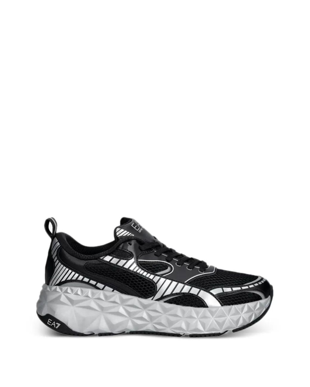 EA7 Black Panelled Sneakers for men