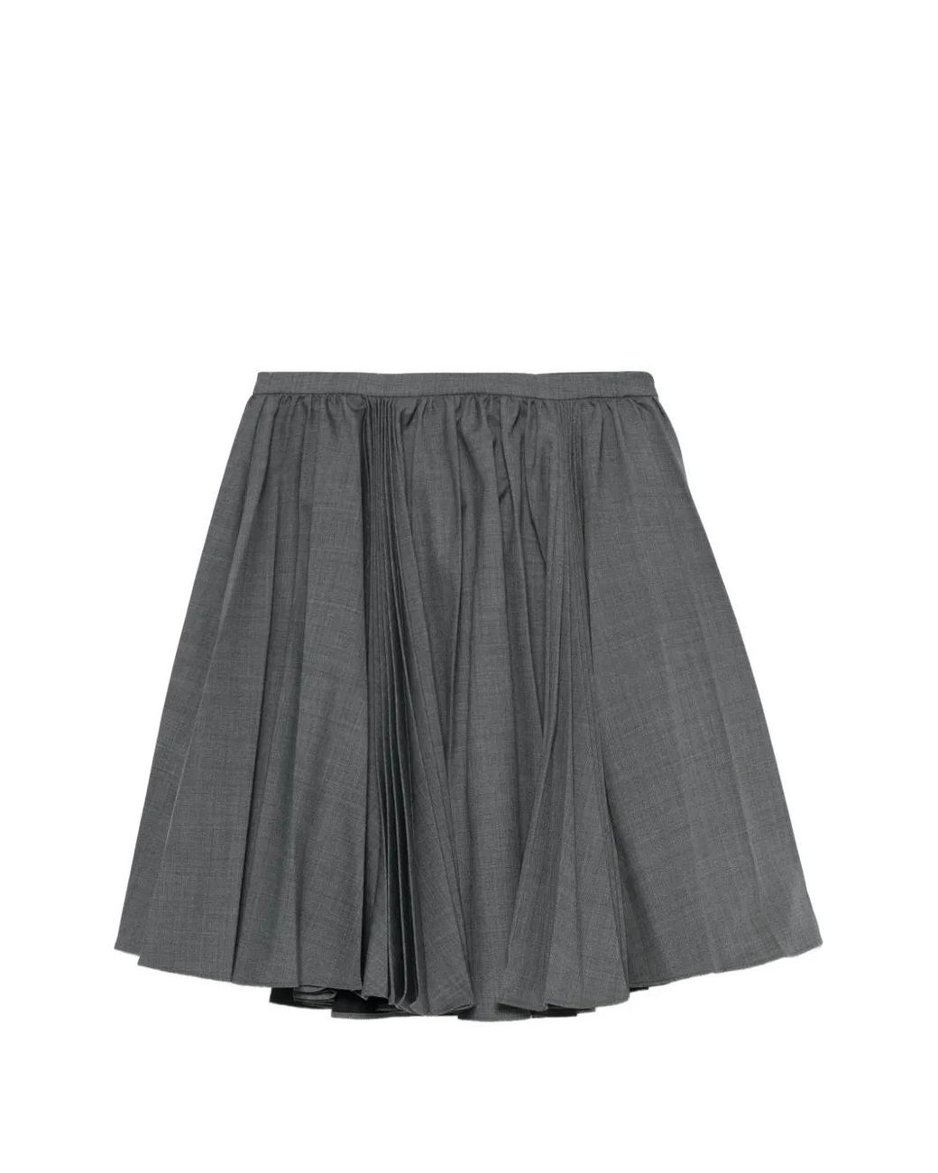 ShuShu/Tong Gray Pleated Midi Skirt