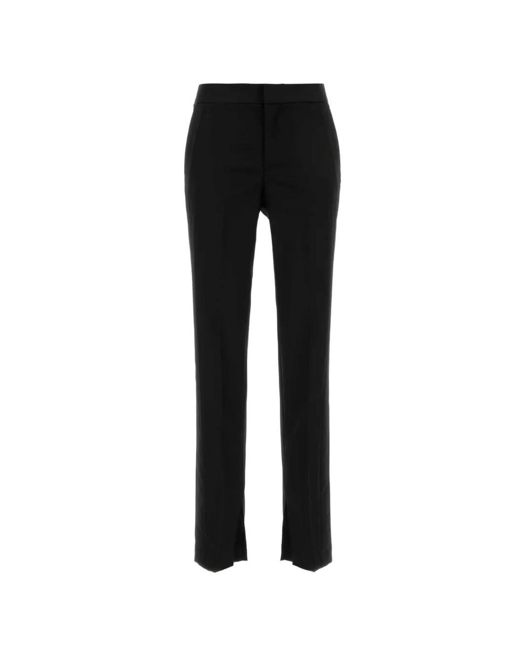 PT Torino Black Pantalon À Plis Marqués Et Fente À L'Ourlet